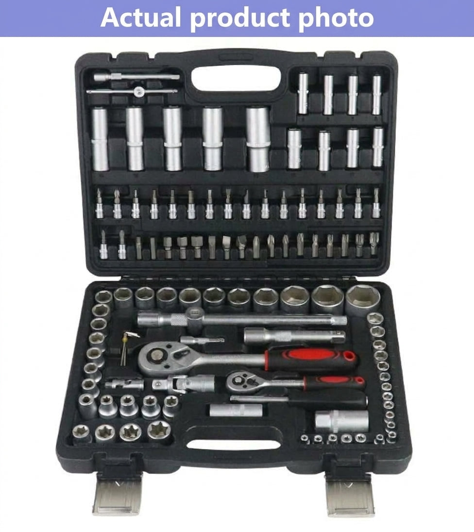 108 socket tool car repair toolbox multi-function large, medium and small flying ratchet wrench set hardware combination