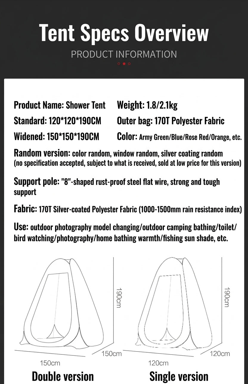 [Cross-border Hot Item] Outdoor bathing tent, portable toilet changing shower and camping switch