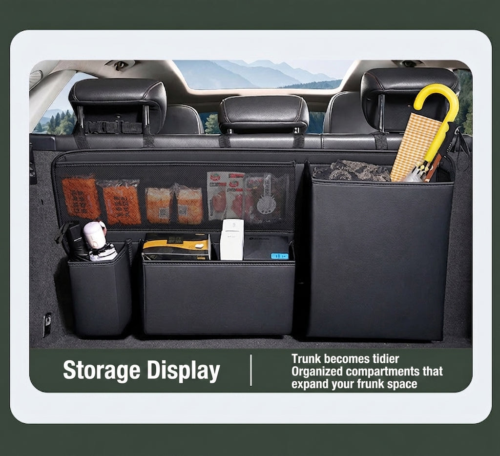 Multifunctional trunk storage bag, large-capacity storage car storage bag, zoned design for easy access and portable storage box