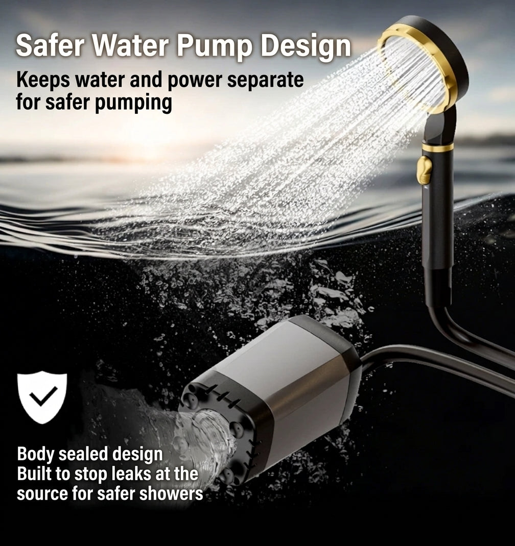 Portable Electric Shower Pump with Battery