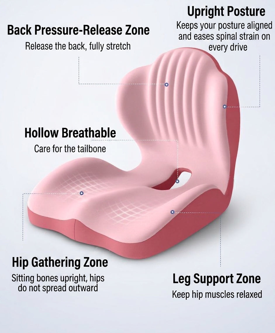 Memory foam lumbar support cushion, office prolonged sitting pressure-relief hip cushion, student chair support lumbar cushion, integrated cushion