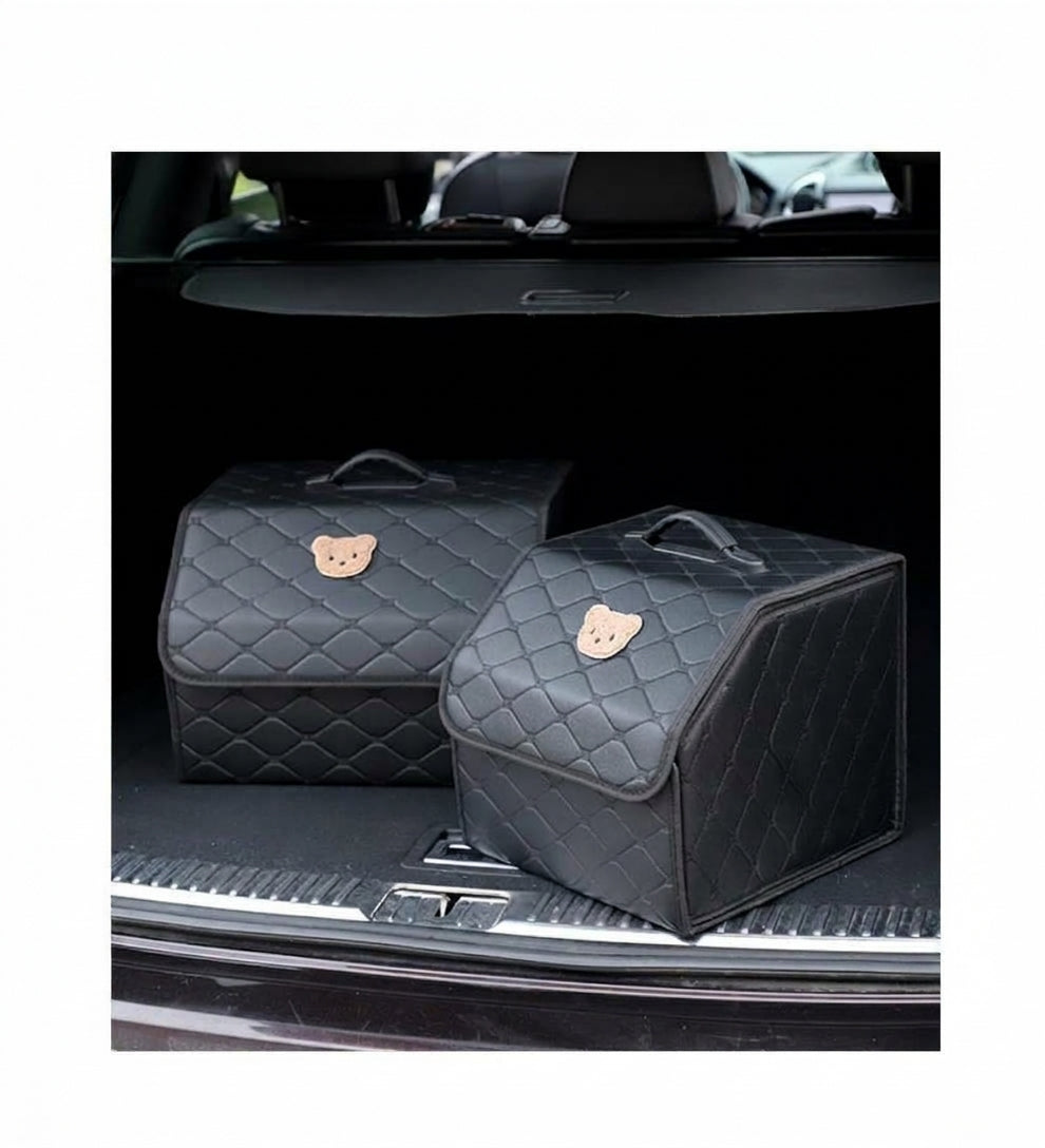 Car trunk storage box, leather multifunctional foldable storage box, storage box, storage box, car interior accessories