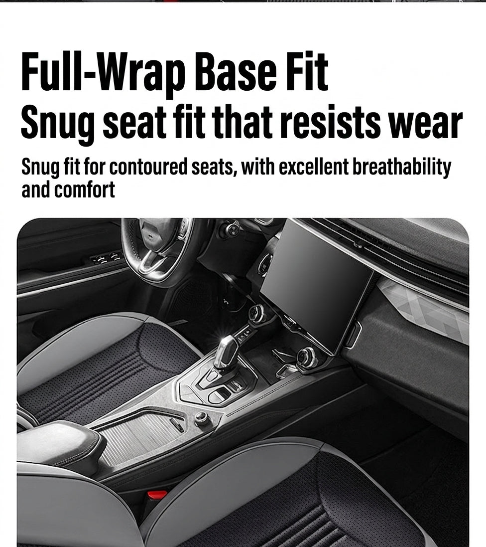 3D Nappa leather car full-coverage integrated headrest cover, all-season universal sports seat cover, leather seat cushion manufacturer wholesale