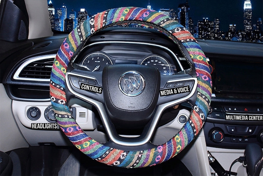 Steering wheel cover New national style old coarse cloth linen car steering wheel cover Personality trend car handle cover