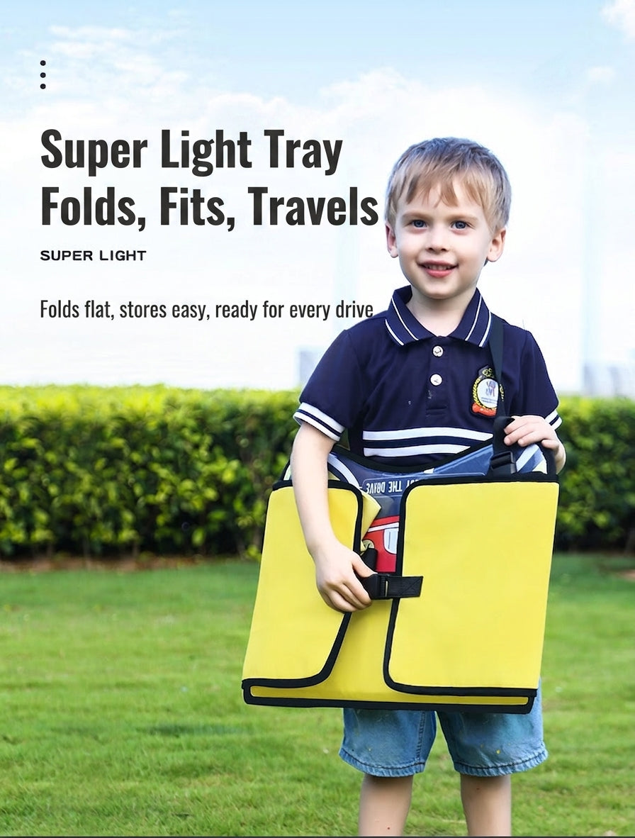 Cross-border car mini table, children's travel tray, car rear seat soothing tool, safety seat folding table