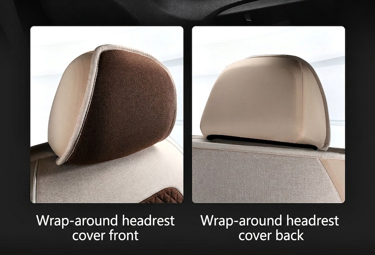 All-season universal full-coverage car seat covers, full-coverage spring and winter linen fabric art car covers, seat covers, and car cushion covers