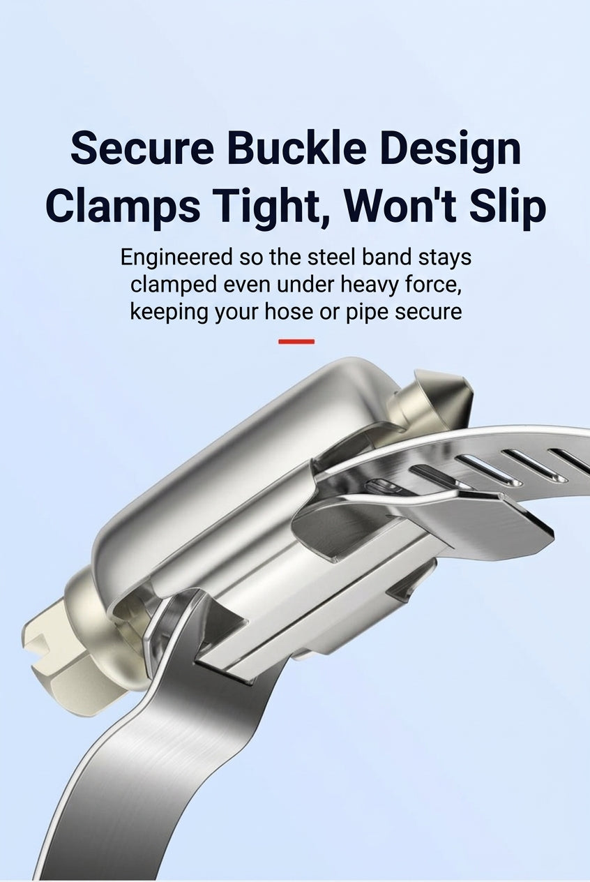 Stainless steel handle, hose hoop, hand screwing, clamping, holding hoop, pipe hoop, water pipe tightening hoop, gas pipe fixing, clamping buckle