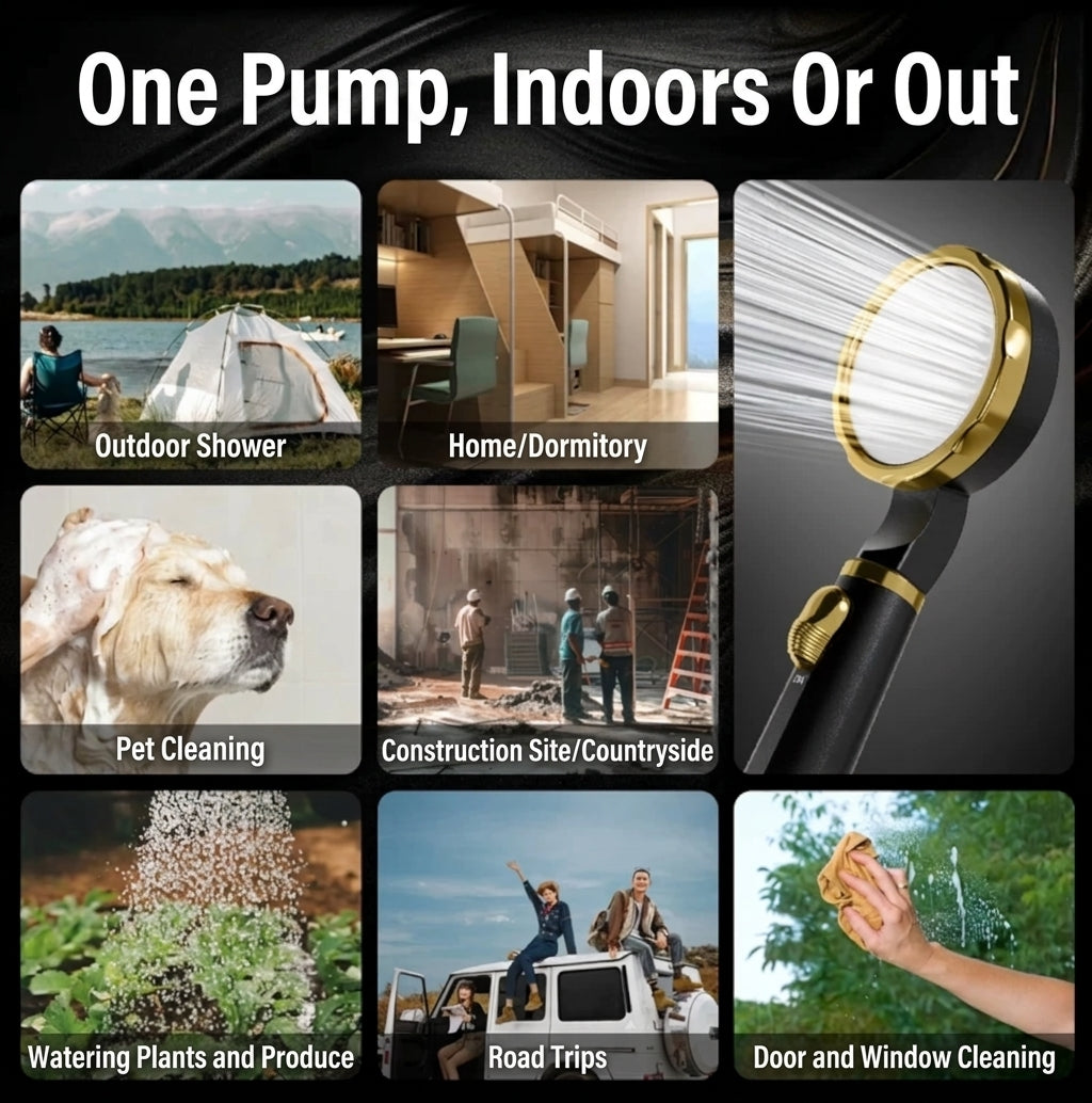 Portable Electric Shower Pump with Battery