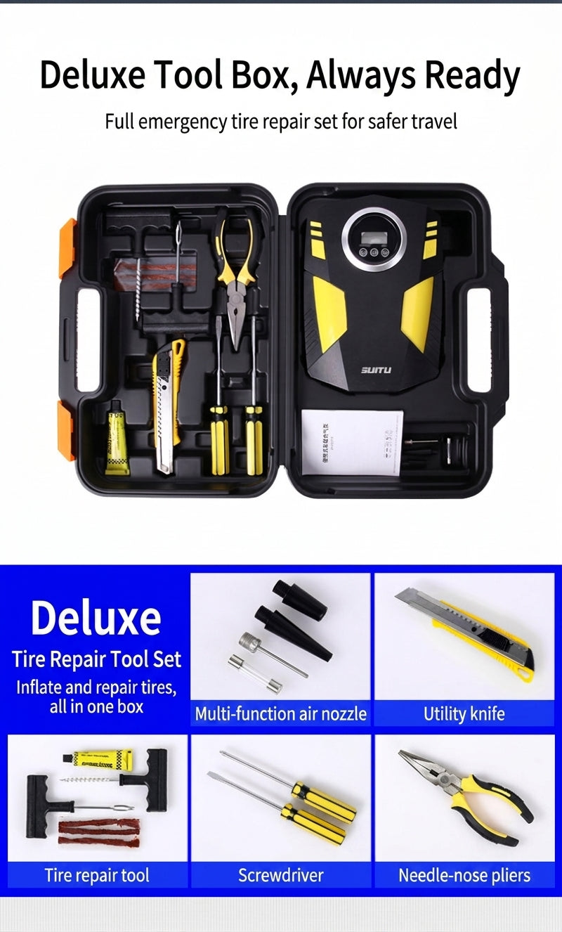 Car air pump digital display portable electric 12v tire inflator multi-function vehicle car air pump