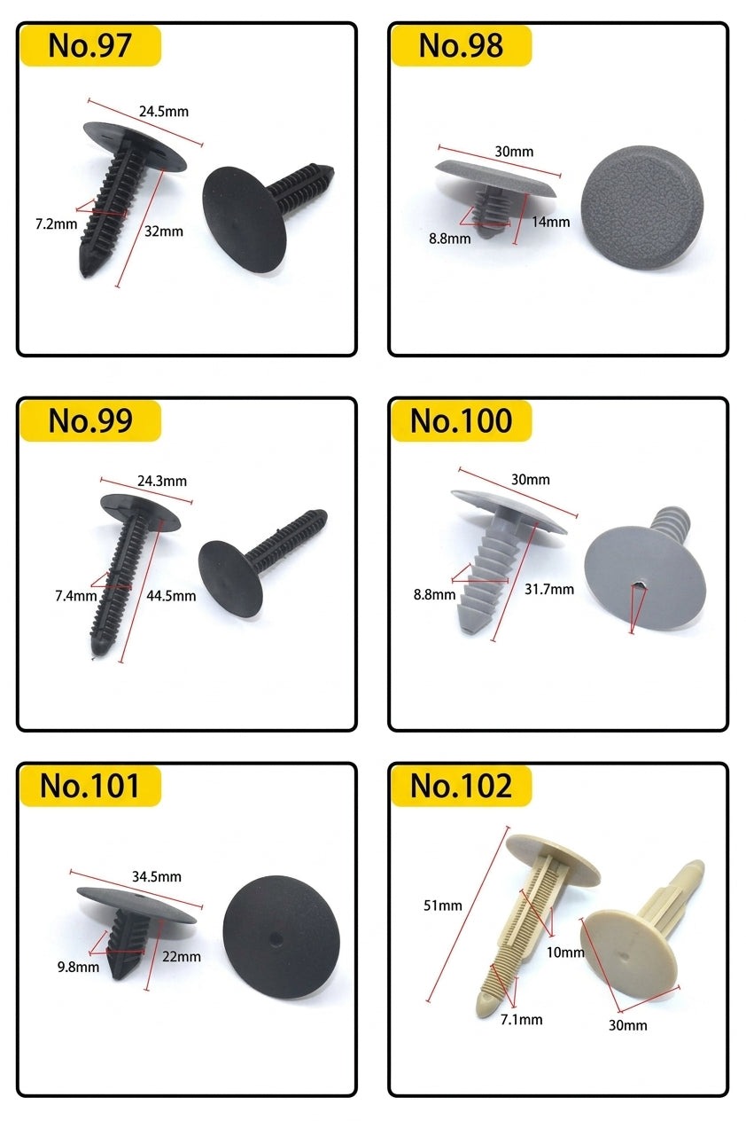 Car universal nylon roof, trunk interior buckle, rivet seal, pickup card, barb buckle, Christmas tree buckle