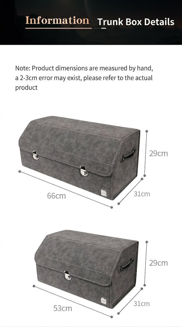 New woven pattern car trunk storage box, foldable car storage box, leather organizer box, factory wholesale