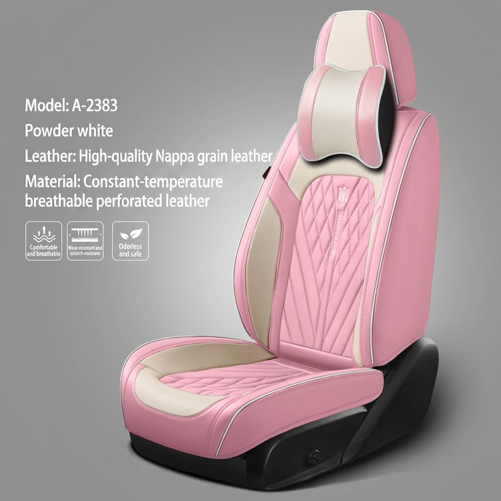 Car seat cushion Nappa leather breathable all-season universal seat cover, full-coverage high-end seat cushion car seat protective cover