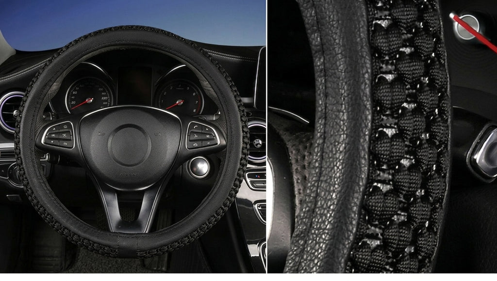 Factory direct sales of Ice Silk breathable non-slip steering wheel covers, all-season universal car handlebar covers, cross-border e-commerce Amazon
