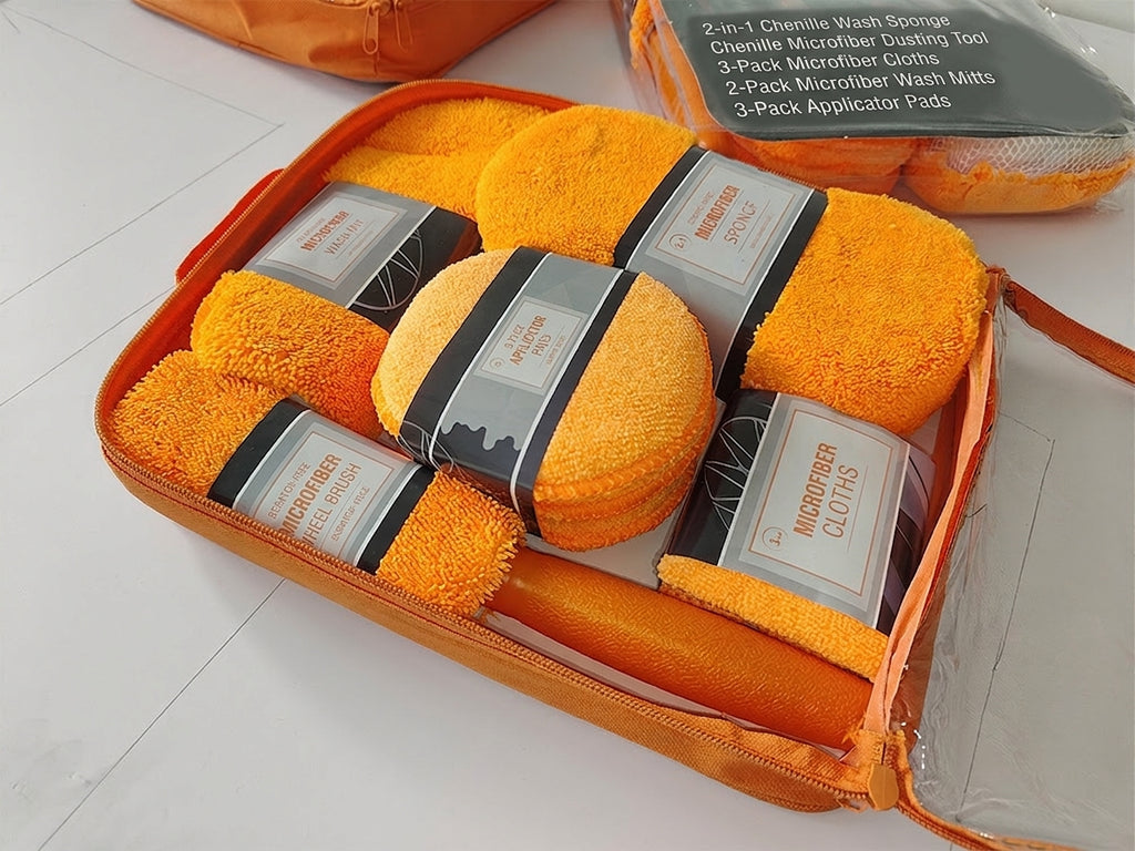 Car Wash 9 Piece Set Car Towel Home Car Beauty Cleaning Gloves Towel Wipes Waxing Sponge Wheel Brush