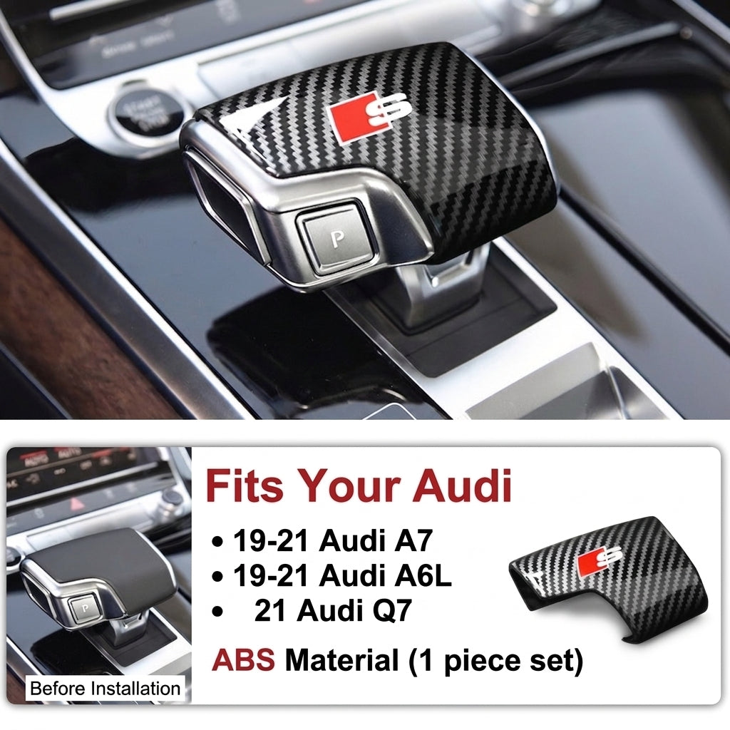 Suitable for Audi A6L A4L Q5LA3Q7Q2L gear shift cover, carbon fiber texture gear lever cover, and automotive interior modification
