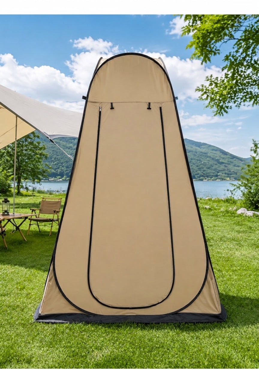 New outdoor bathing tent, black rubber waterproof portable toilet changing shower bathing camping changing cover tent