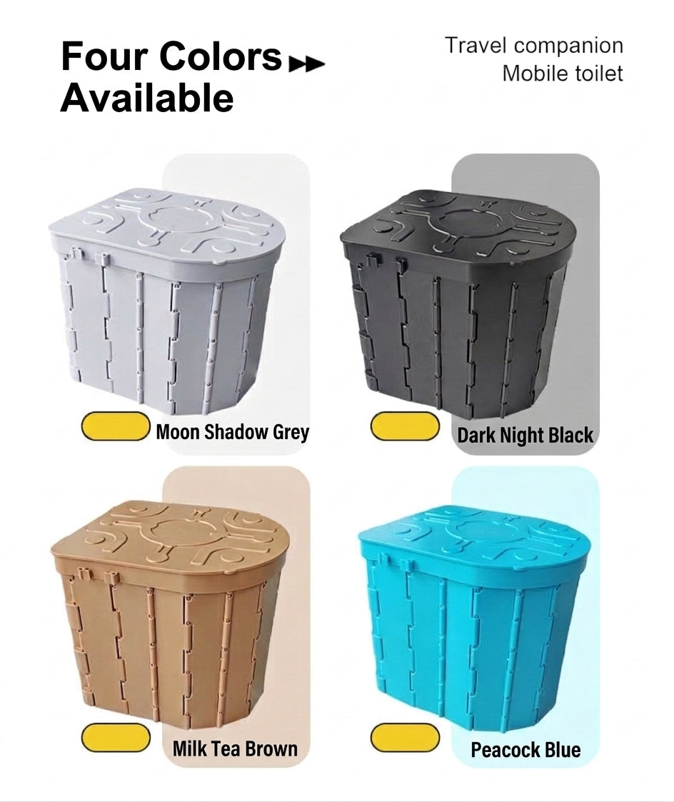 Portable Folding Toilet with Lid for Car Travel