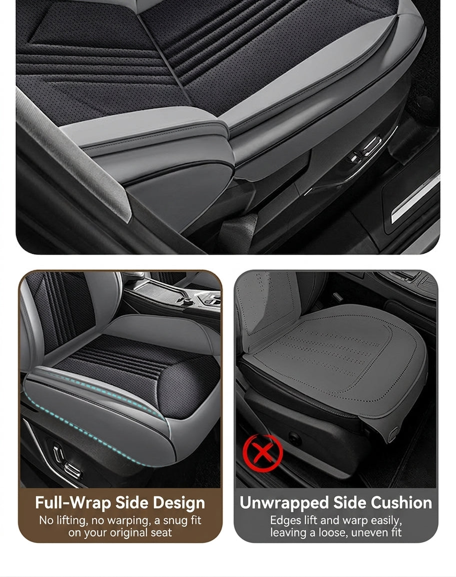 3D Nappa leather car full-coverage integrated headrest cover, all-season universal sports seat cover, leather seat cushion manufacturer wholesale