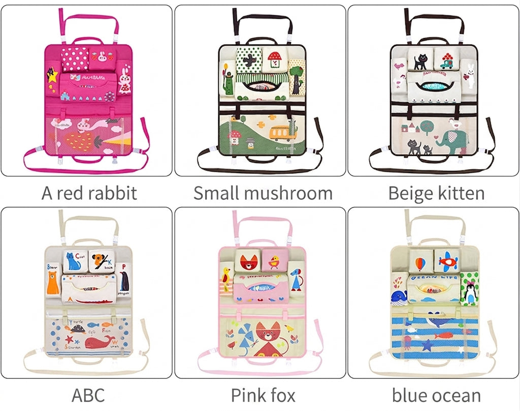 New car seat back bag, Japanese cartoon cute multifunctional storage bag, baby supplies, car storage hanging bag