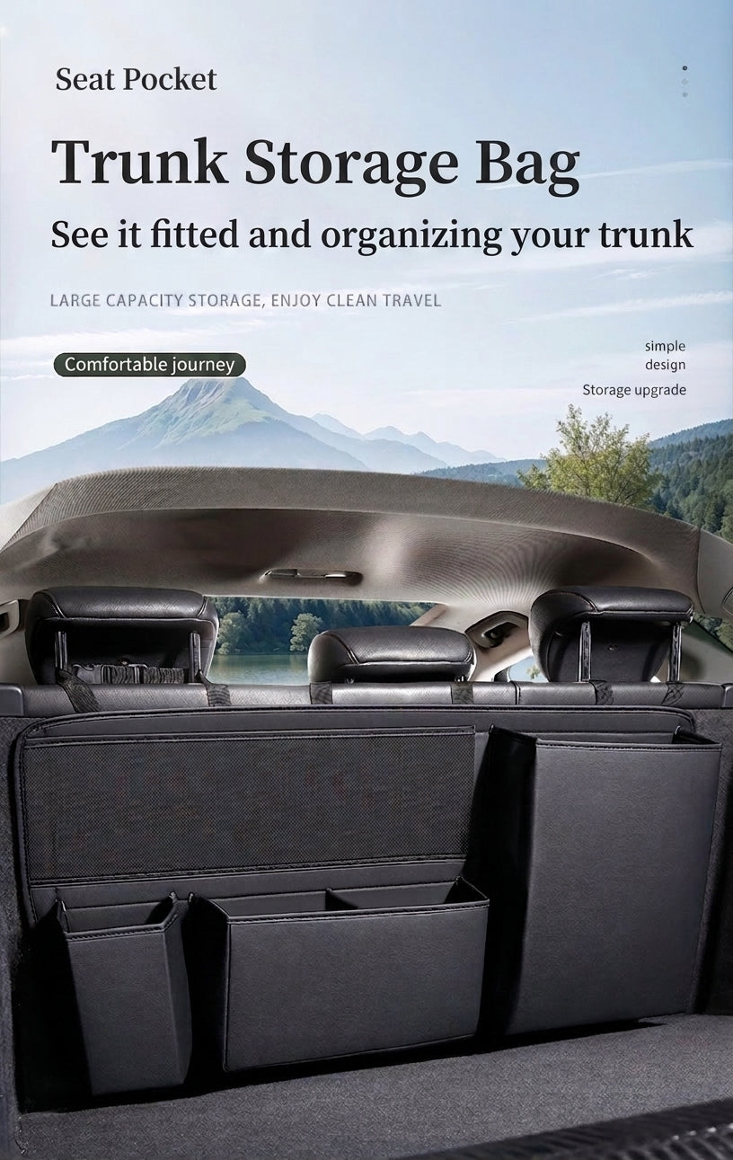 Multifunctional trunk storage bag, large-capacity storage car storage bag, zoned design for easy access and portable storage box