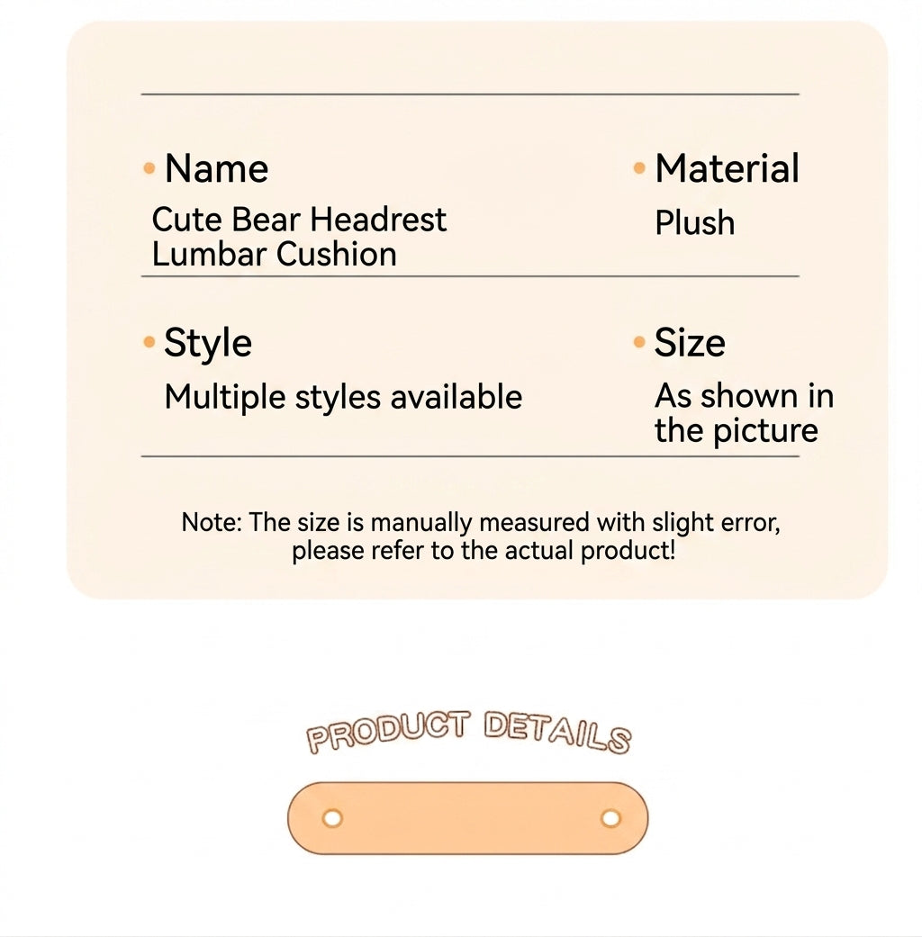 Car headrest, neck pillow, a pair of female driver pillows, cute dogs, car cushions, car seats, lumbar and neck pillows