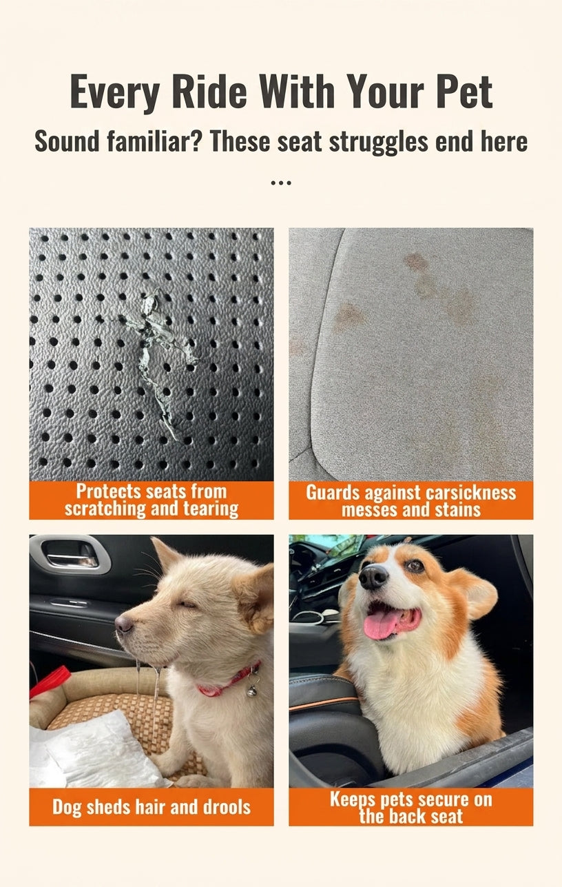 Oxford fabric pet mat, waterproof, dirt-resistant, wear-resistant seat cushion, rear seat mat for cats and dogs, thickened, suitable for car storage, universal