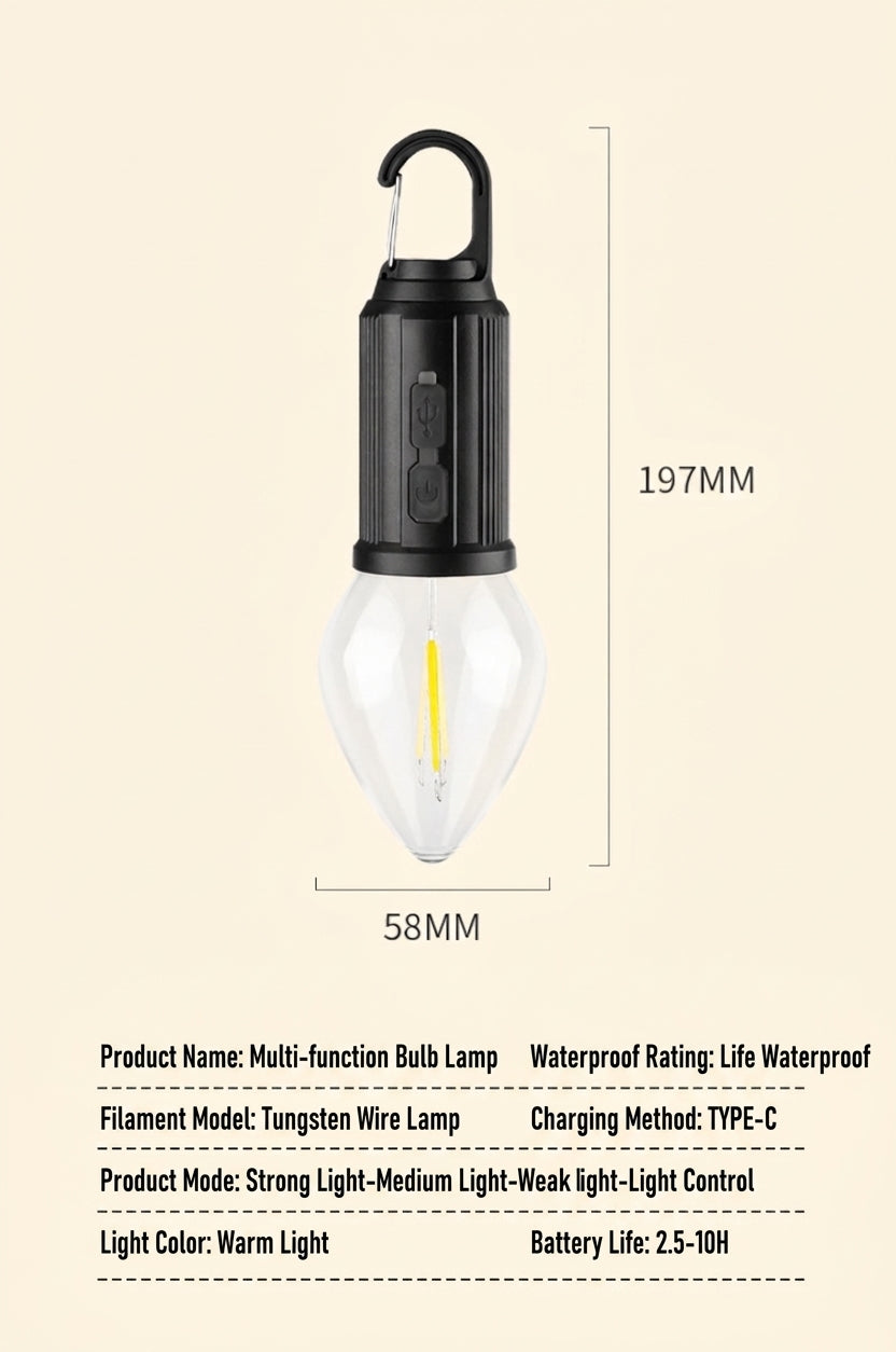 LED Camping Tent Light with Solar & USB Charging