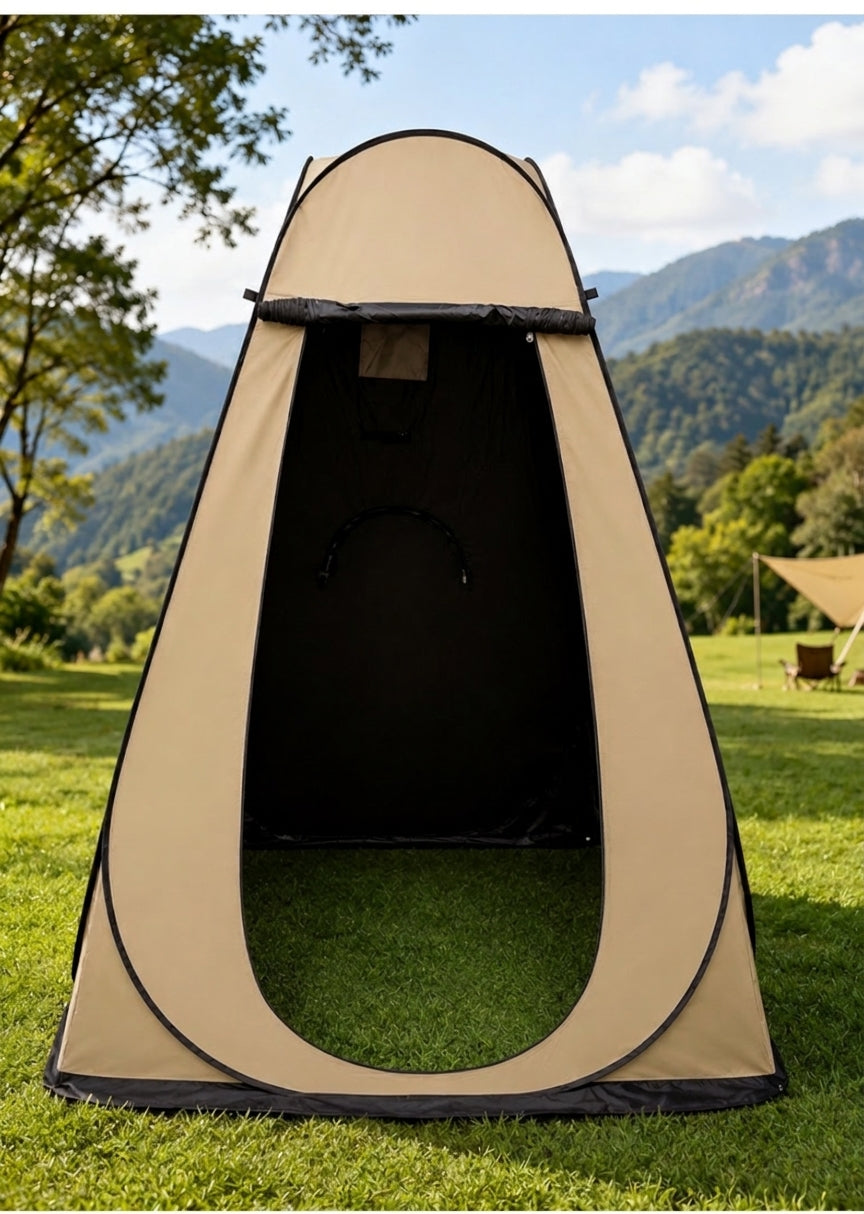 New outdoor bathing tent, black rubber waterproof portable toilet changing shower bathing camping changing cover tent