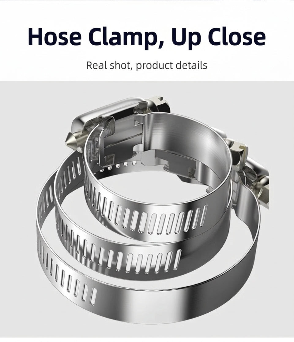 Stainless steel handle, hose hoop, hand screwing, clamping, holding hoop, pipe hoop, water pipe tightening hoop, gas pipe fixing, clamping buckle
