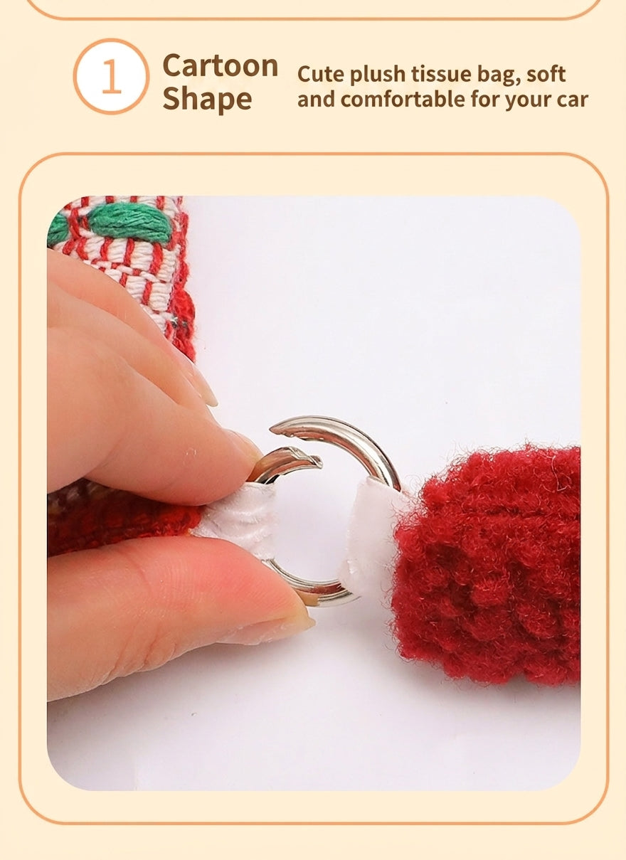 Car tissue box, cute plush toy hand, foot car, in-car tissue hanging bag, high-end practical car armrest box tissue box