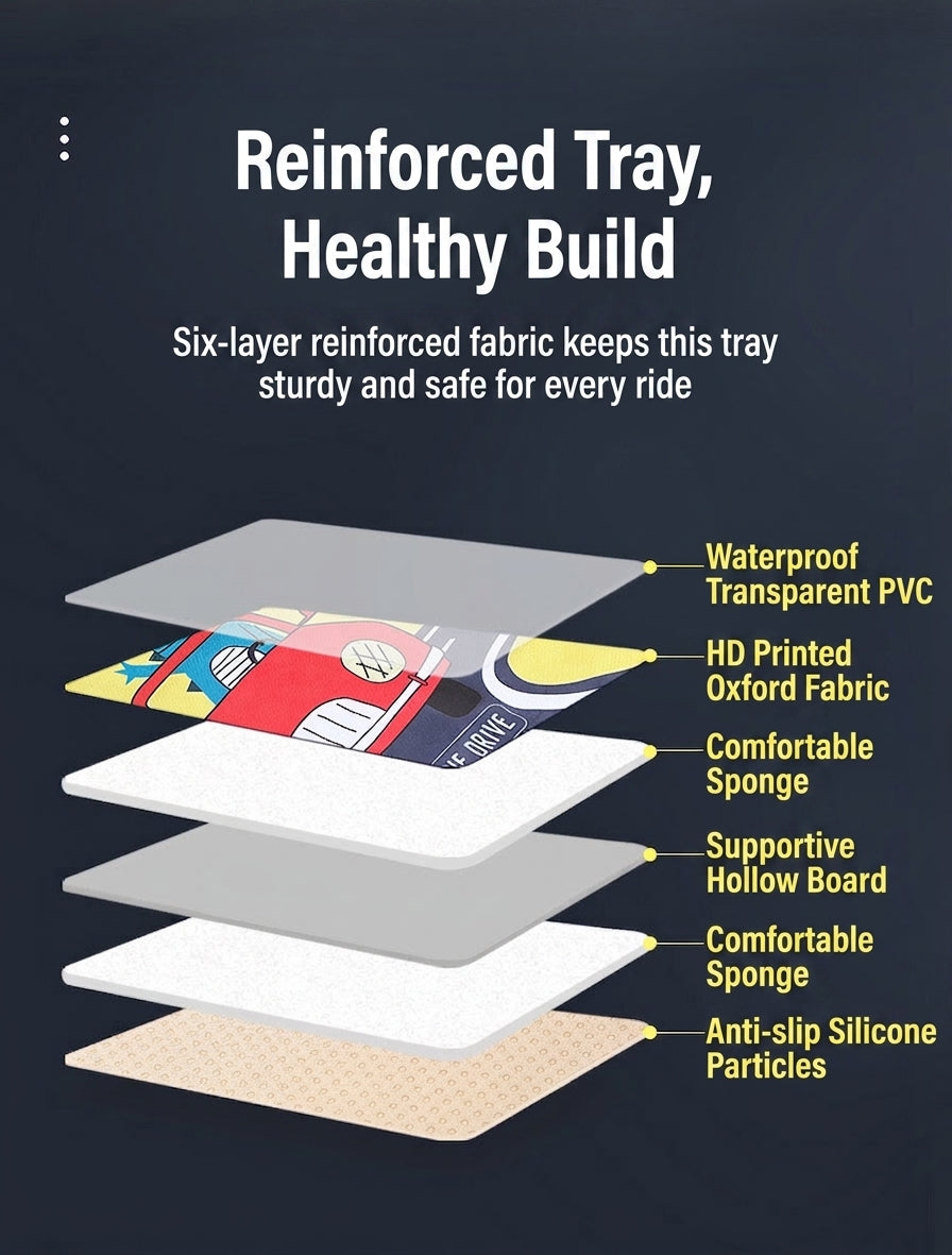 Cross-border car mini table, children's travel tray, car rear seat soothing tool, safety seat folding table