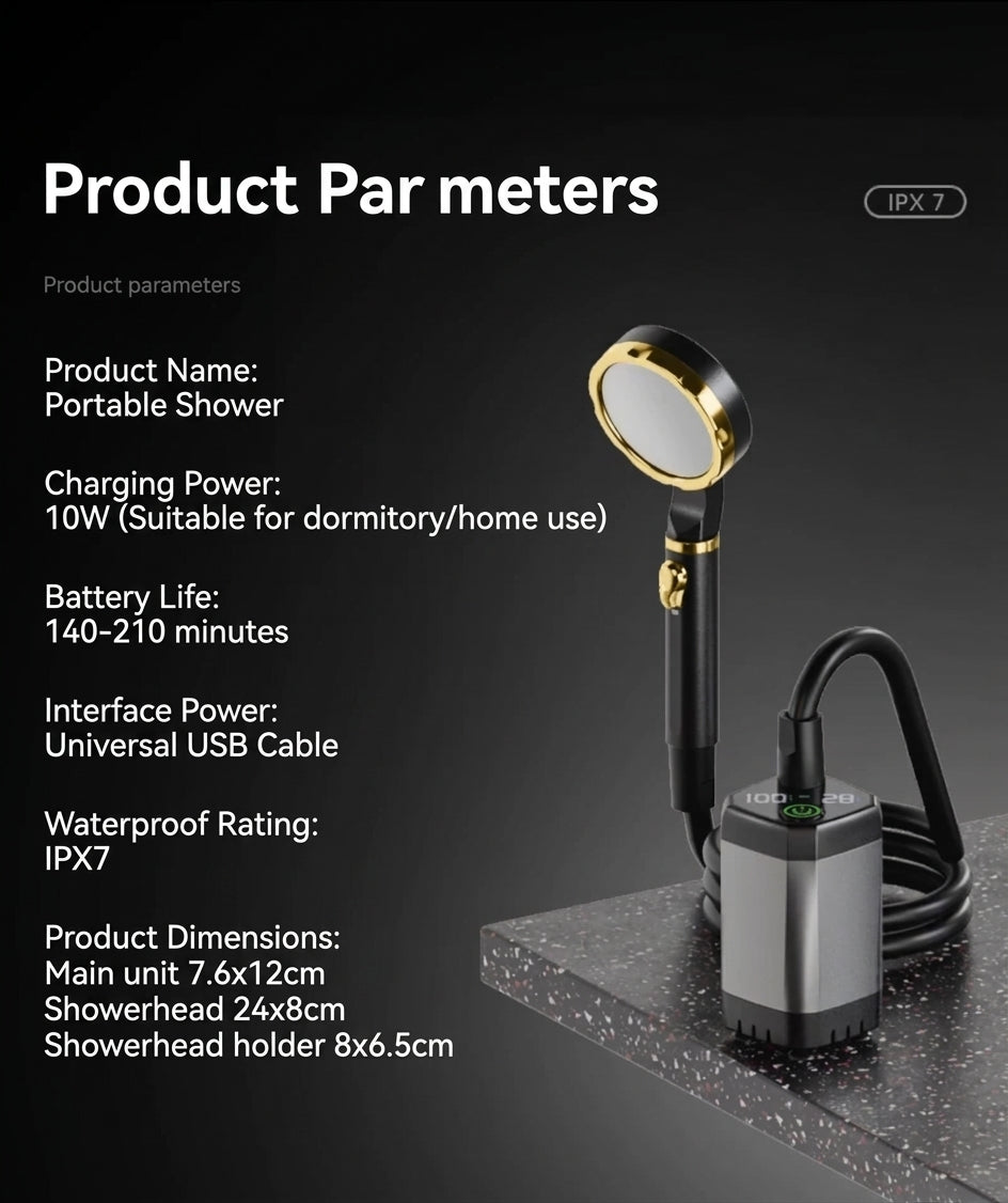 Portable Electric Shower Pump with Battery
