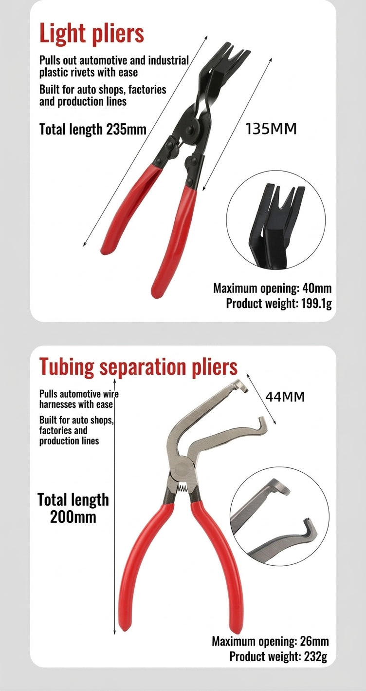 Cross-border automotive repair tool sets, gasoline pipe joint disassembly pliers, car ring separators, pipe bundle pliers, wholesale