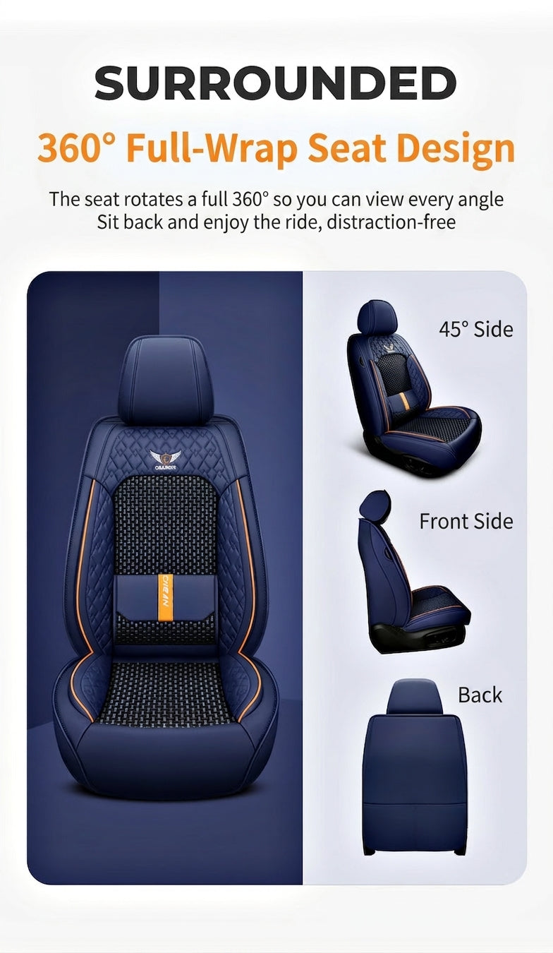 The 2025 new lumbar Napa leather ice silk car seat cushion is suitable for all seasons