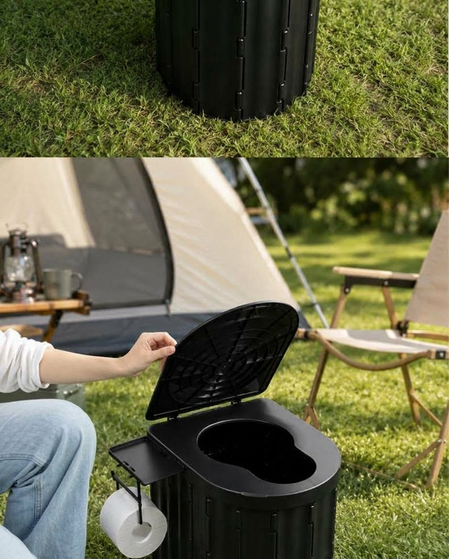 2025 New Model Raised Outdoor Folding Toilet with Lid Portable Car Mobile Toilet Travel Camping Toilet