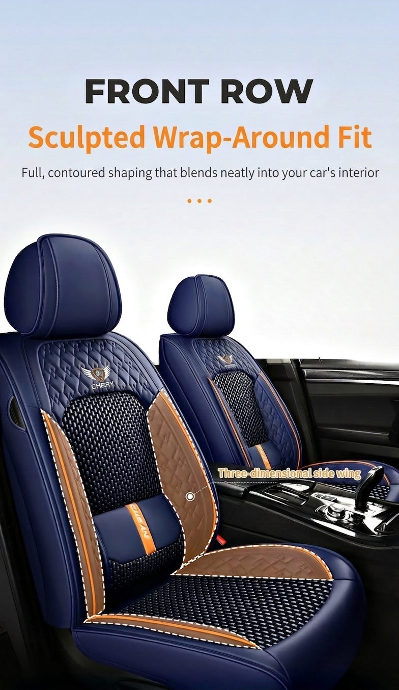 The 2025 new lumbar Napa leather ice silk car seat cushion is suitable for all seasons