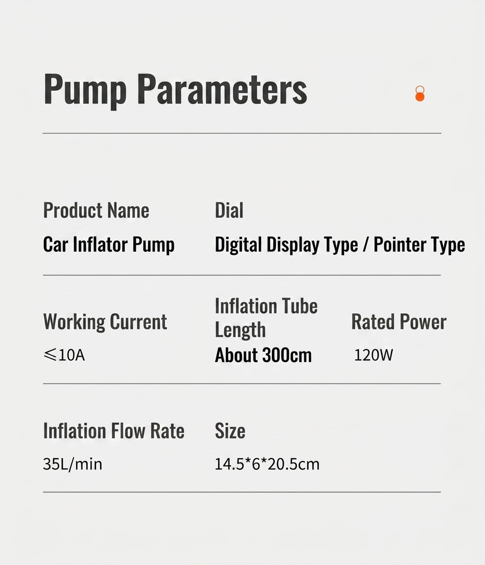 Car air pump digital display portable electric 12v tire inflator multi-function vehicle car air pump