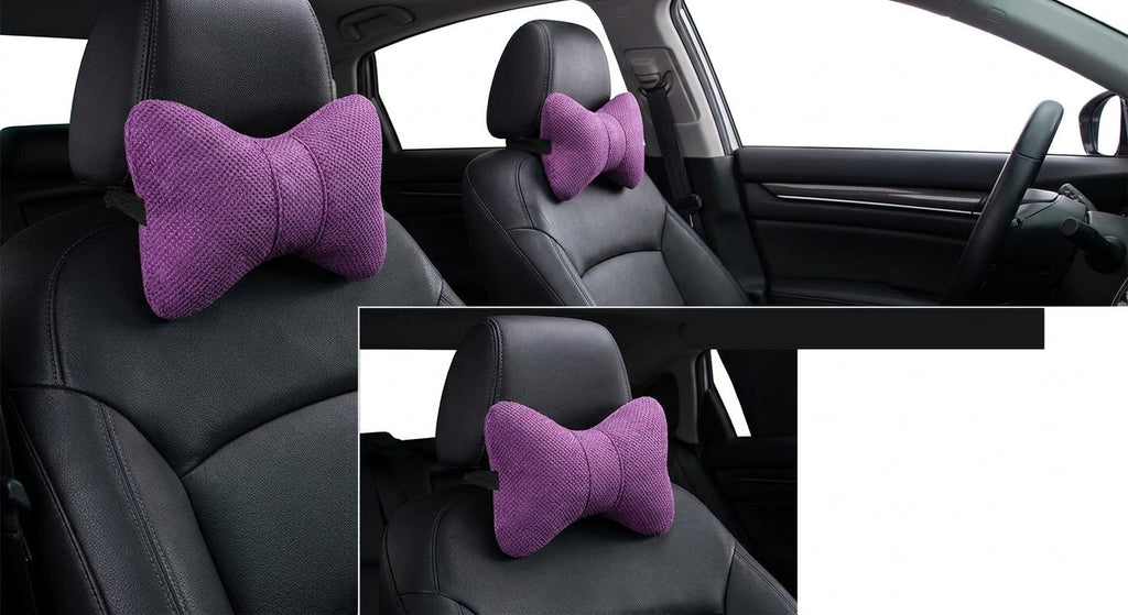 Car headrest neck support pillow for car cushions, car seat lumbar cushion set, for the driver's seat and for women's lumbar support