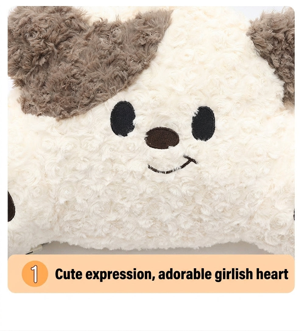 Car headrest, neck pillow, a pair of female driver pillows, cute dogs, car cushions, car seats, lumbar and neck pillows
