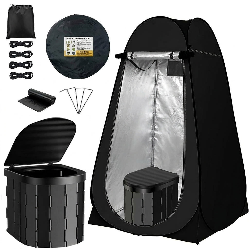 2025 Cross-border Hot Outdoor Shower Tent, Shower Bag, Toilet Combo, Changing Tent, Solar Drying Water Bag