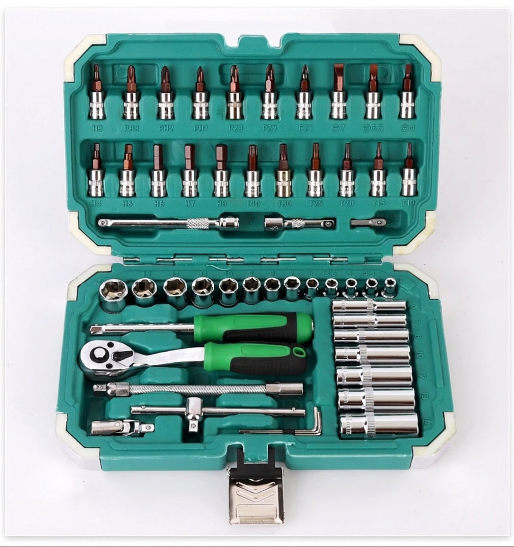 Auto Repair Tool Kit, 55-Piece Socket & Wrench Set