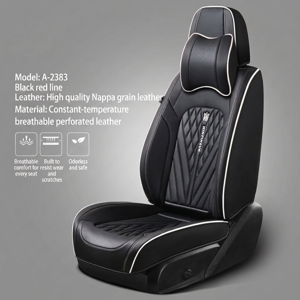 Car seat cushion Nappa leather breathable all-season universal seat cover, full-coverage high-end seat cushion car seat protective cover