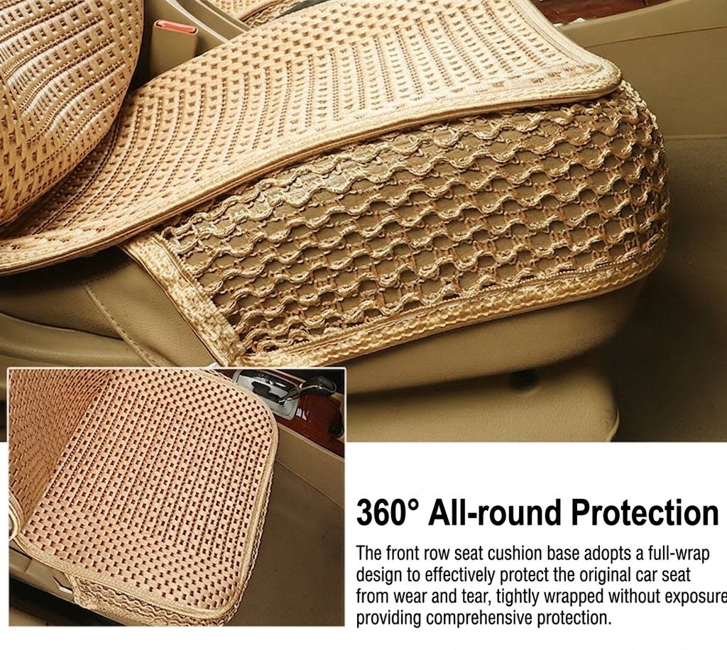 Car seat cushion all-season universal ice silk summer seat cushion full enveloping seat cover car interior seat cushion five seat cover cushion