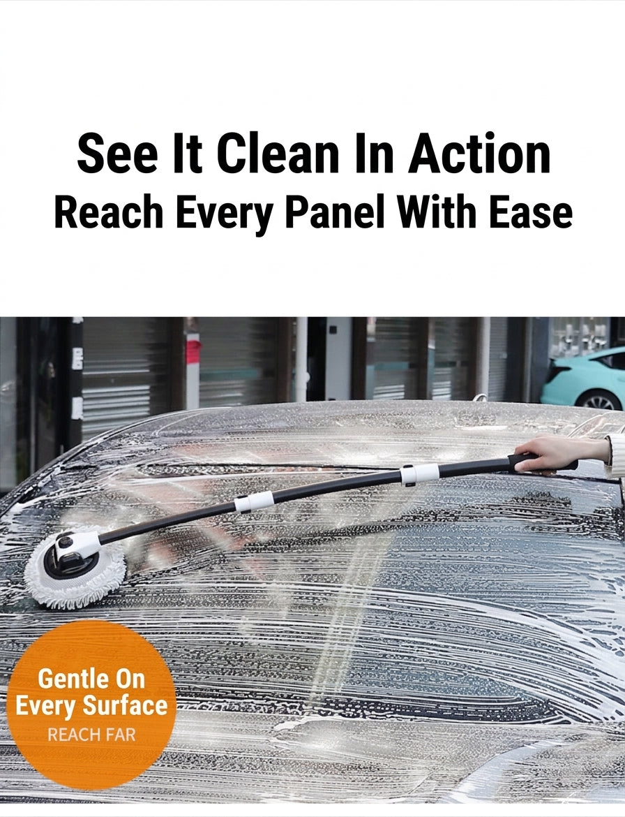 Car Wash Mop with Retractable Bending Rod