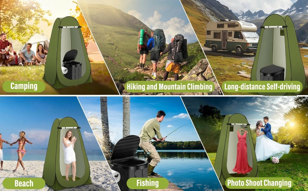 2025 Cross-border Hot Outdoor Shower Tent, Shower Bag, Toilet Combo, Changing Tent, Solar Drying Water Bag