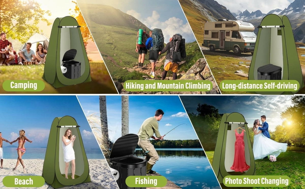 2025 Cross-border Hot Outdoor Shower Tent, Shower Bag, Toilet Combo, Changing Tent, Solar Drying Water Bag