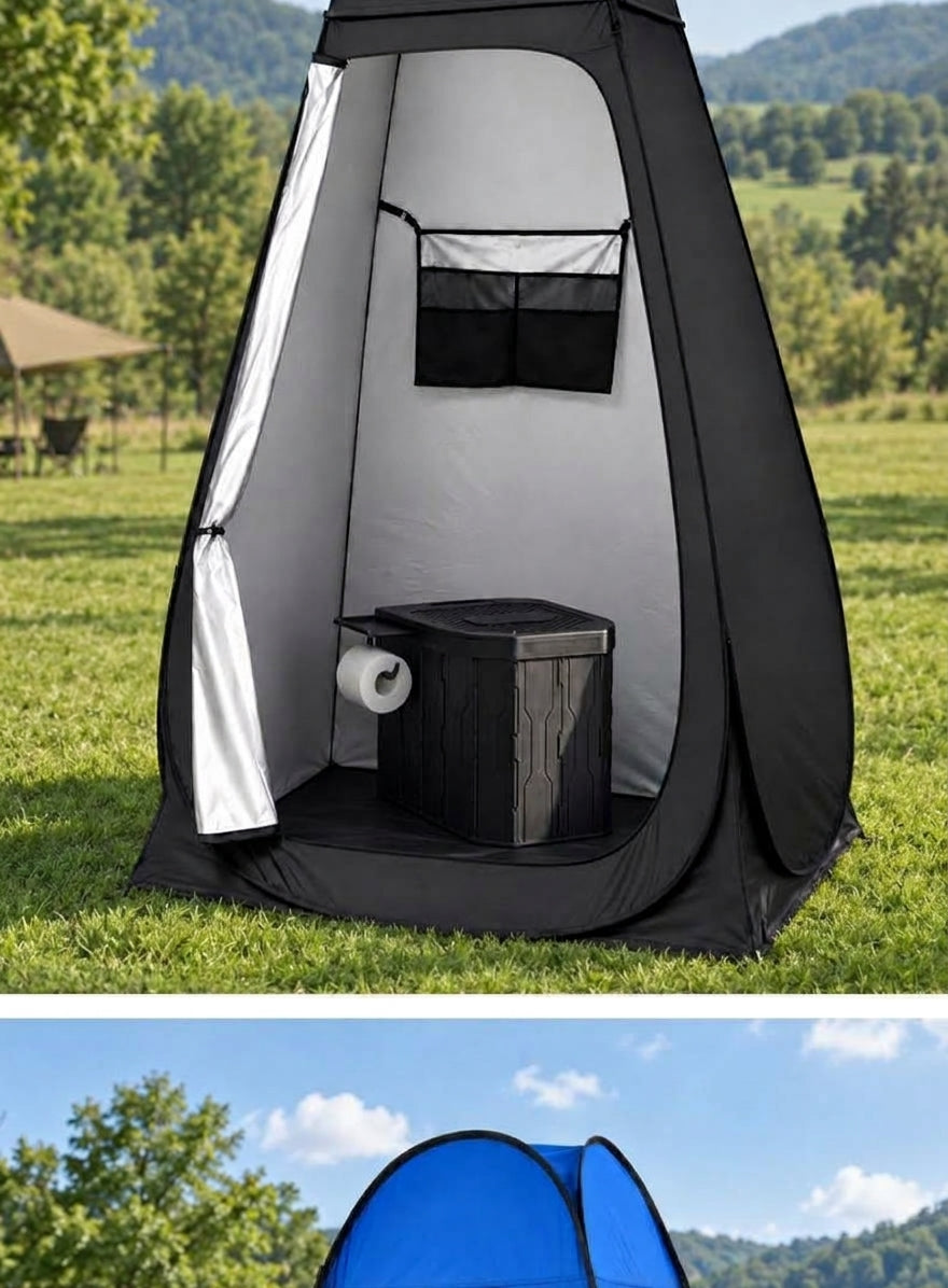 2026 New Widened and Raised Outdoor Folding Toilet Car Mobile Toilet Travel Camping Portable Toilet