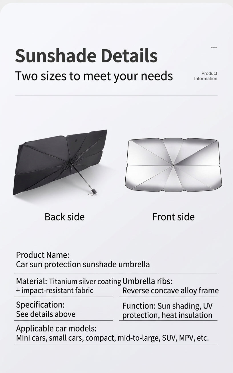 Car Windshield Sunshade Umbrella, UV Protection