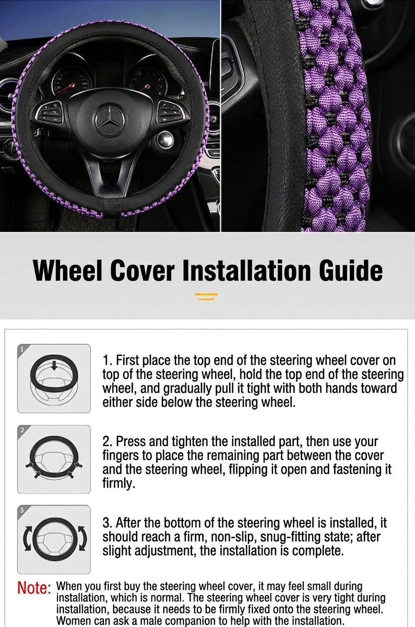 Factory direct sales of Ice Silk breathable non-slip steering wheel covers, all-season universal car handlebar covers, cross-border e-commerce Amazon