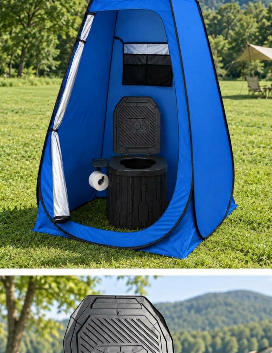 2026 New Widened and Raised Outdoor Folding Toilet Car Mobile Toilet Travel Camping Portable Toilet